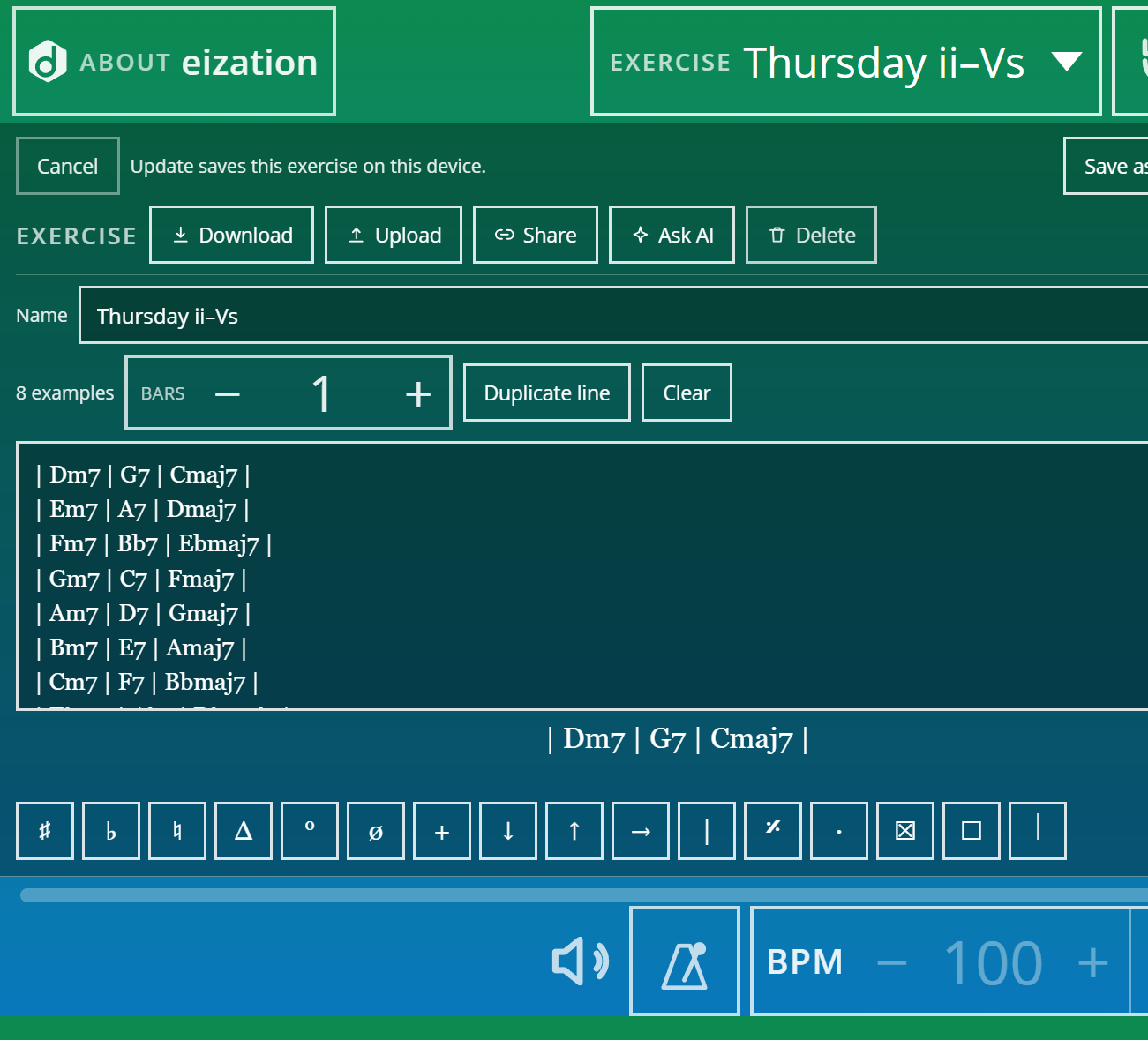 eization Edit tools showing Download, Upload, Share, Ask AI, and Delete